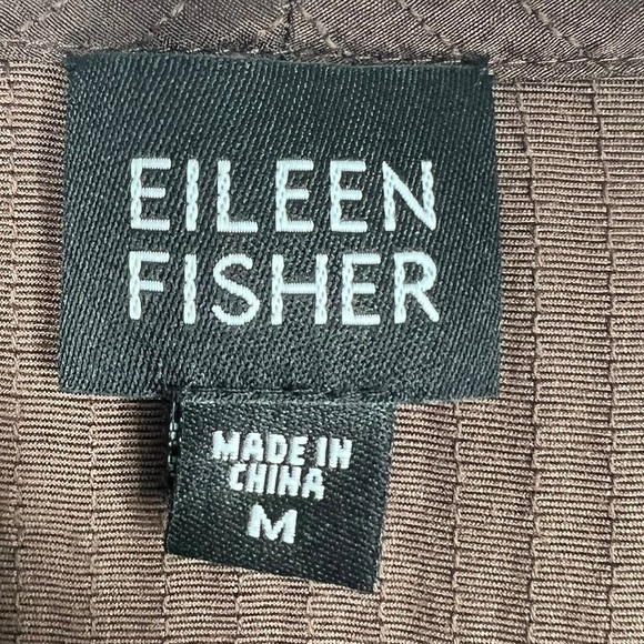 EILEEN FISHER Brown Sleeveless Long Line V-Neck Button Down Silk Blend Cardigan - Picture 3 of 7